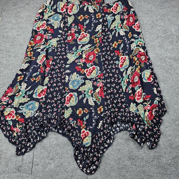 Bila Dress Womens XL Maxi Boho Handkerchief Hem Floral Western Cottage Peasant - Picture 6 of 11